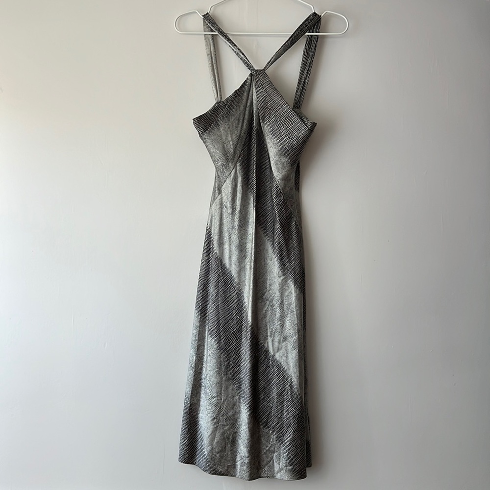 Theory Gray Cross-Back Dress